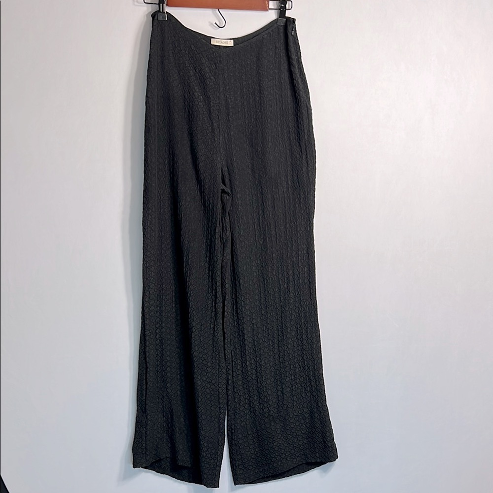 St. Agni 100% Silk Black Wide Leg Pant size M